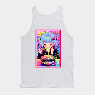 Cute Anime Girl |  Ramen Noodles | Hentaii Chibi Kawaii Design Tank Top